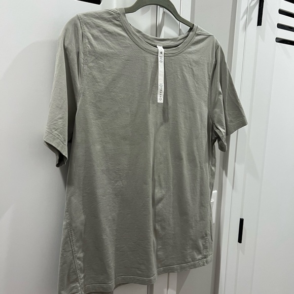 lululemon athletica Tops - Lululemon Cotton Tee Size 10 Jade Grey